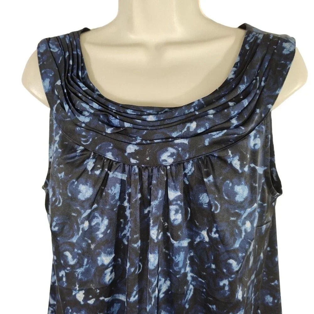 Ann Taylor Loft Blue Sleeveless Tank Top Women Size M Career Shell Work Layering - Picture 2 of 5
